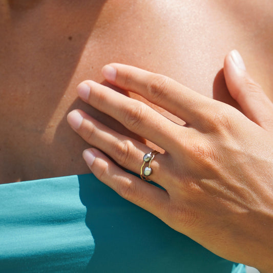 Bague Sea keshi - Goldfilled Ma boutique
